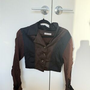 Brown and Black Women's Top